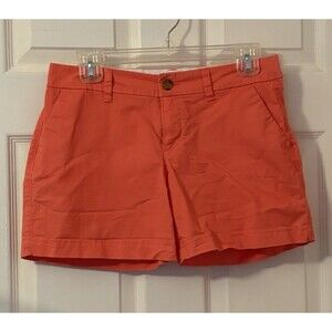Old Navy Womens Size 2 Coral Pink Everyday Chino Shorts Cotton Blend